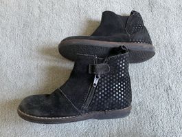 Friboo Leder-Boots/-Stiefeletten Gr. 25, schwarz 🐦‍⬛