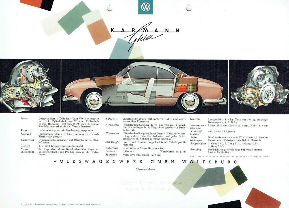 VW Documenti: Originalprospekt von 1958 VW Karmann – Usato da Rickenbach b. Wil venduto da klassikmarkt.ch 3