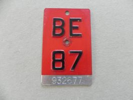 Velonummer Velo Rad BE 87 schwarz Bern 1987 Nummer Geschenk
