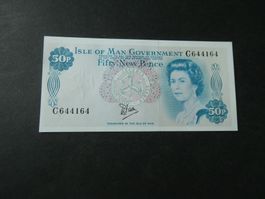 Ile of Man, 50 Pence   - ungefaltet