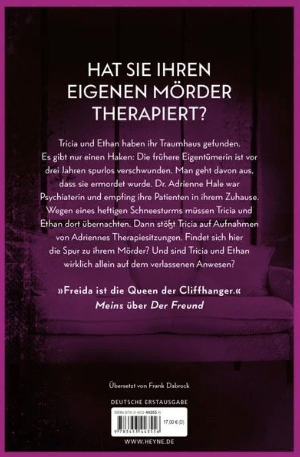Livres: Die Psychiaterin von Freida McFadden – Neuf (Voir description) à Wädenswil par bas_yfh5 1