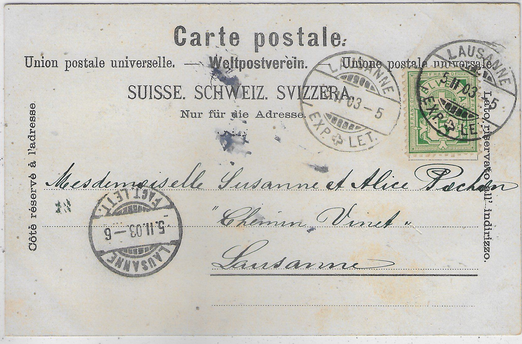 Ansichtskarten: Souvenir de Payerne – Gebraucht aus Ettingen von Kartenplanet 1