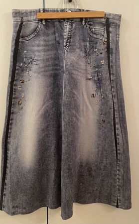 Marc Cain Skirt, Denim Illusion, Size N4, EU 38