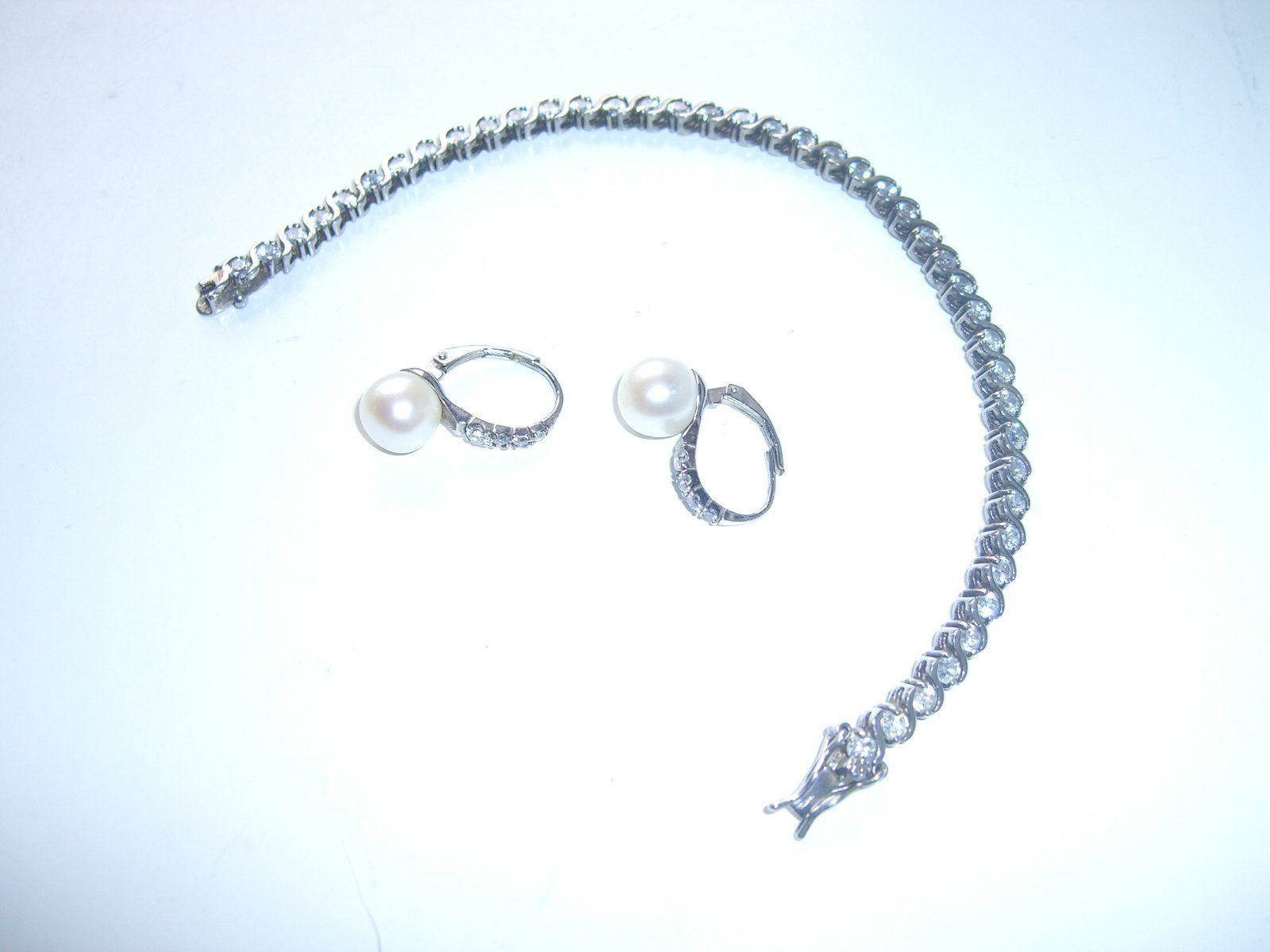 Bracciali & Braccialetti: funkelndes Armband+Ohrringe,925er Silber – Usato da Winterthur venduto da Gaia 4