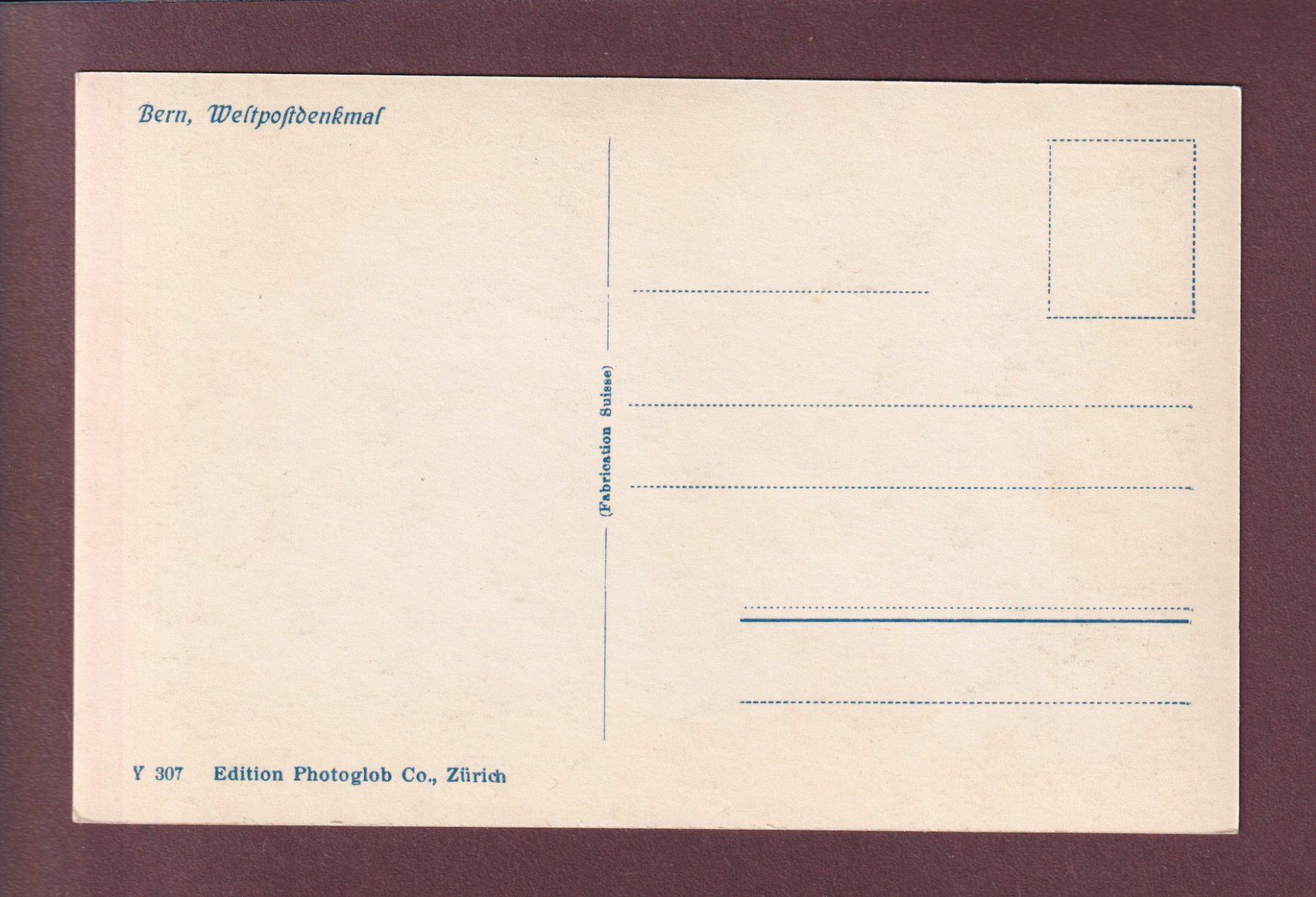 Cartoline postali: BERN - Weltpostdenkmal - Leute - 1911 – Usato da Pully venduto da nicecards 1