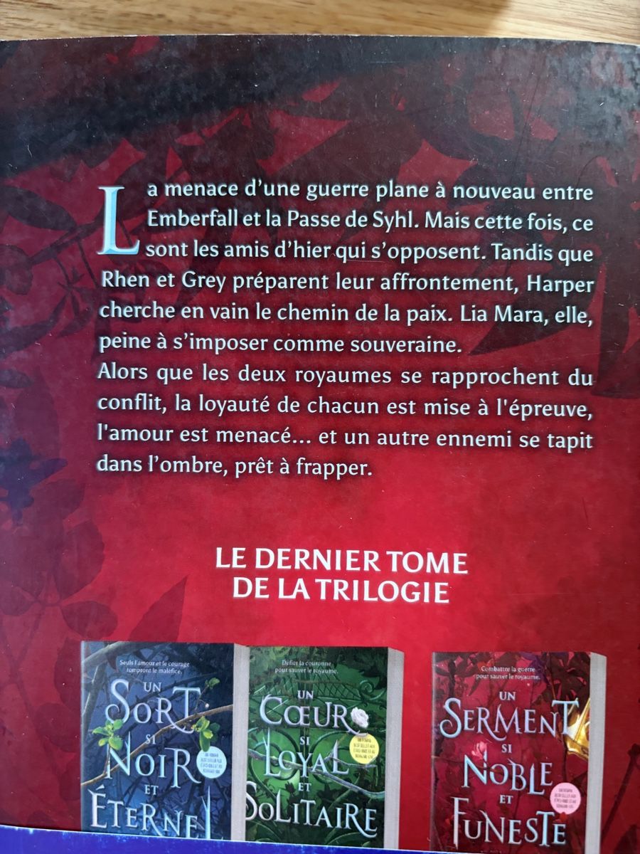 Bücher: Trilogie "Un Sort si Noir et Éternel" Brigid Kemmerer Lot li – Gebraucht aus Crissier von Nouchki76 4
