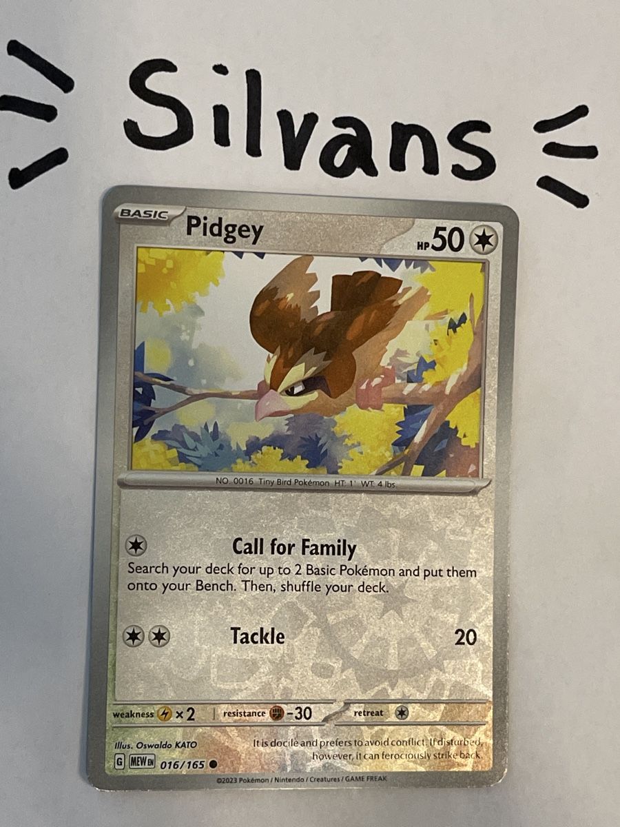 Pokémon Carte collezionabili: Pidgey Reverse Holo 016/165 MEW 151 Englisch – Nuovo (secondo la descrizione) da Wil SG venduto da Silvans