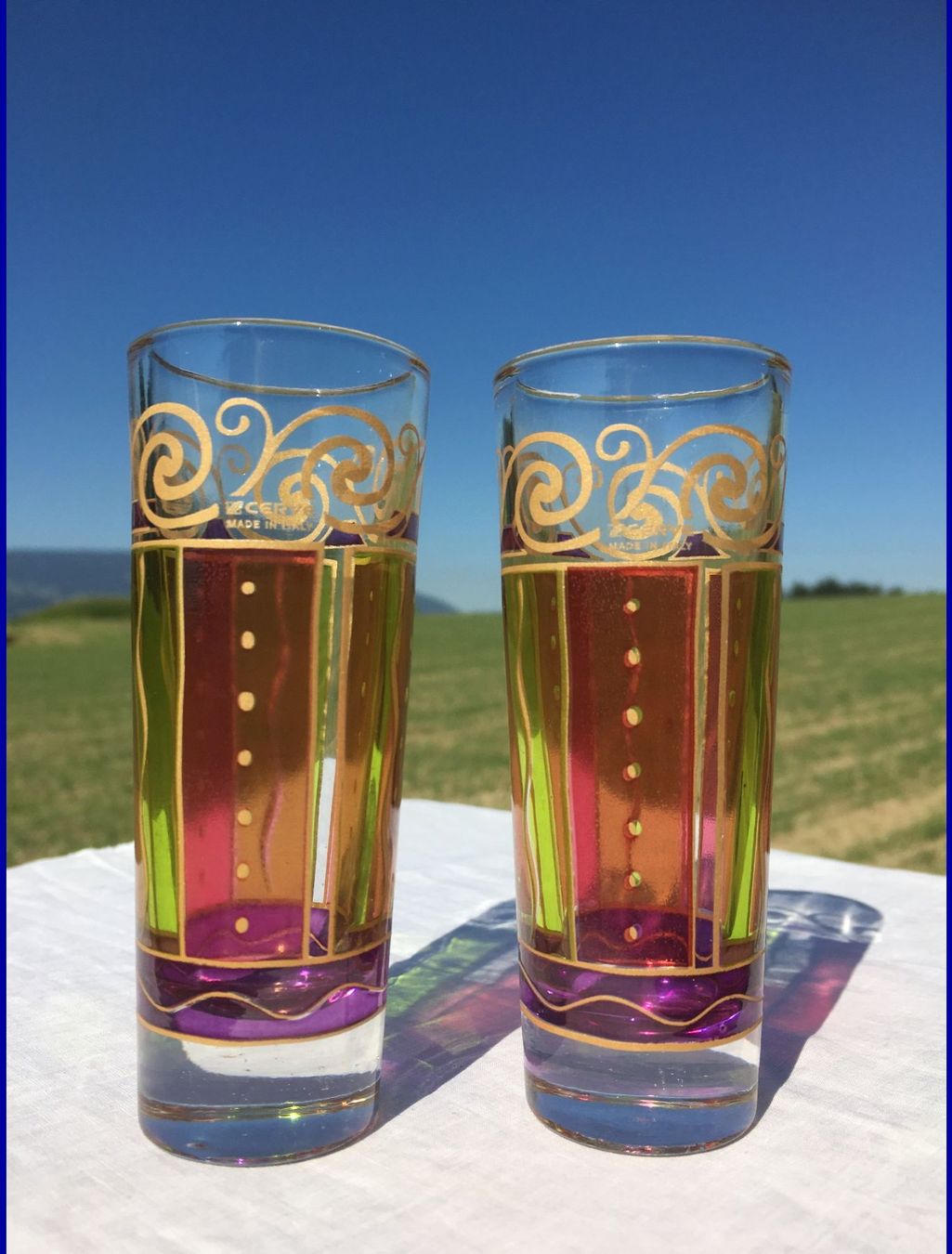 Bicchieri: 2 Cerve  Digestif-Glas   Schnapsglas  Blumenvase Handarbeit – Usato da Subingen venduto da ArtBead 2
