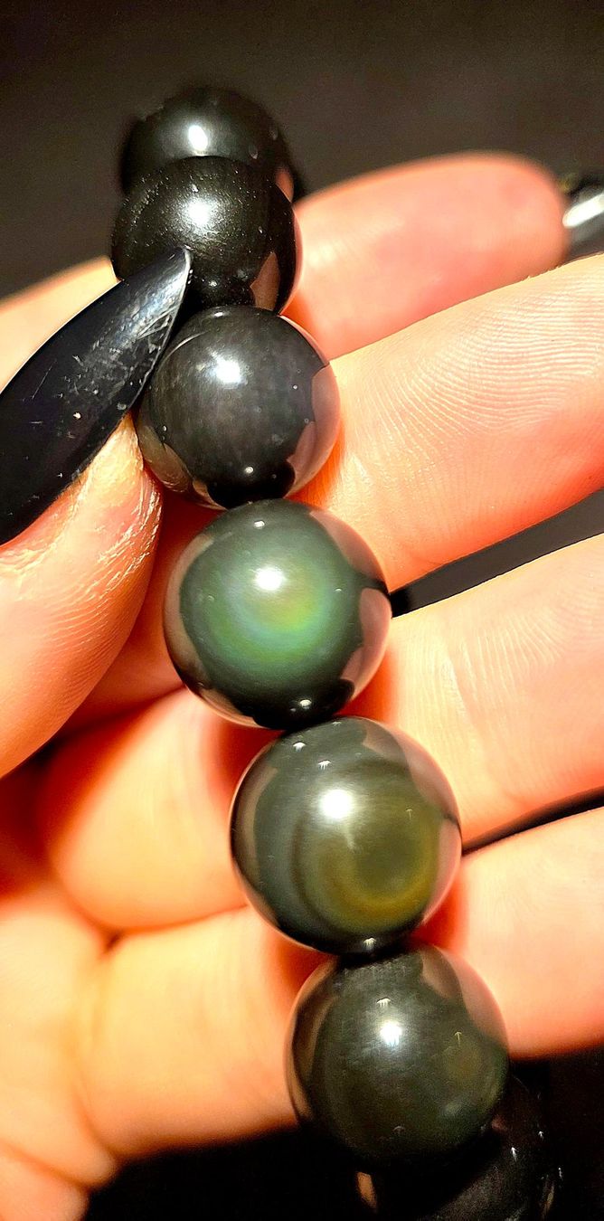 Minerali & Pietre curative: Regenbogen Obsidian Armband B 14.3mm – Nuovo e nell'imballaggio originale da Matzingen venduto da Shay_Crystalz 2