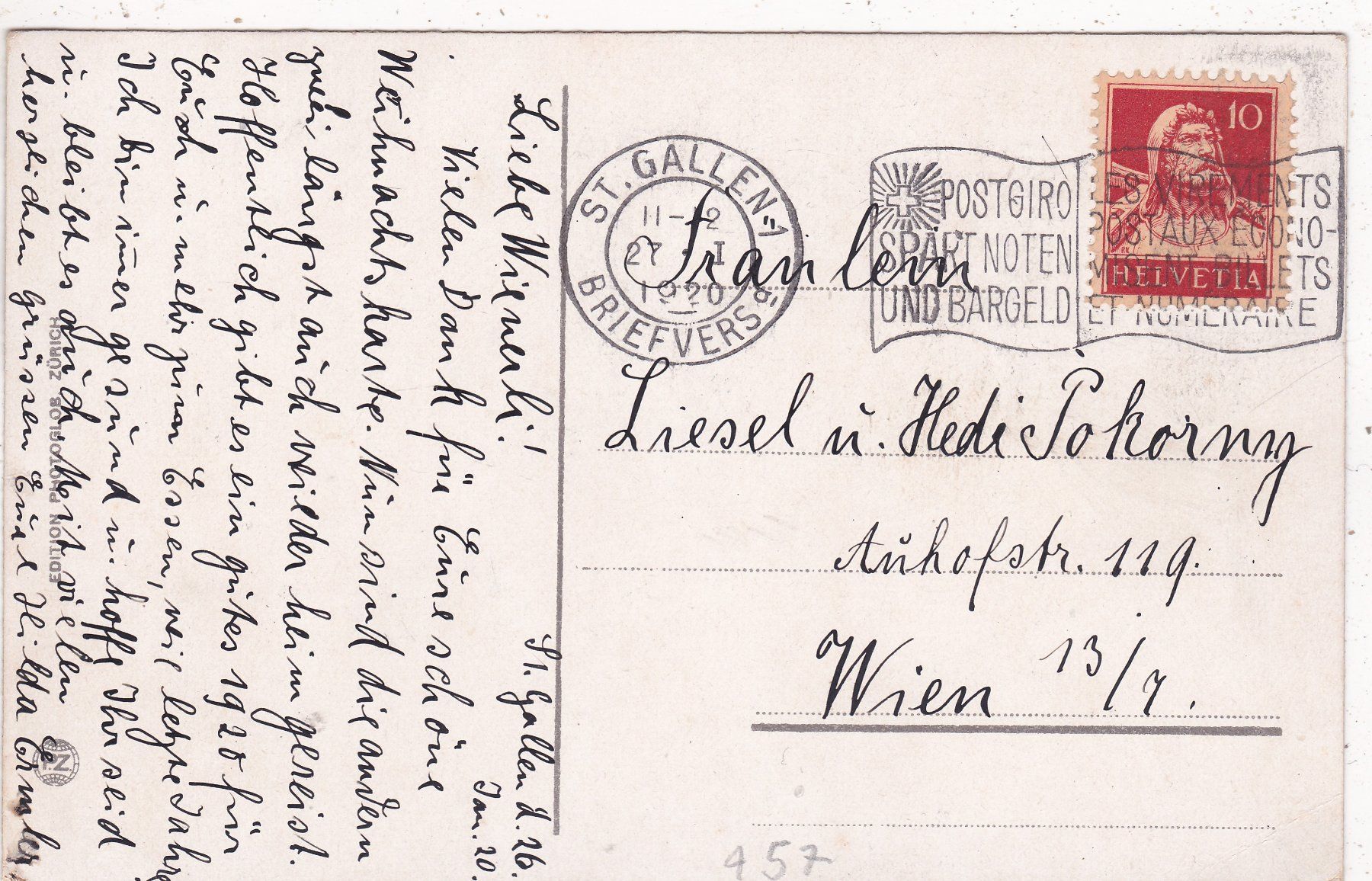 Cartes postales: St. Gallen Broderbrunnen 1920 – D'occasion à Herisau par Lisegrat2008 1