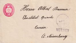 1880er: Tübeli-Ganzsache 10 Rp. mit Stabstempel WEESEN