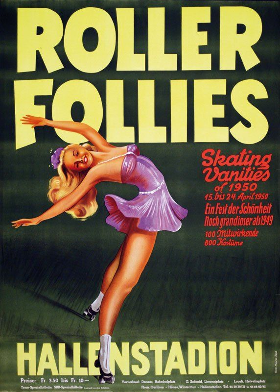 Foto & Immagini: Vintage Plakat "Roller Follies 1950" – Usato da Wollerau venduto da Plakatfreund