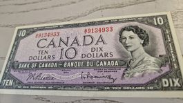 Banknote 10 Dollar Kanada 1954 guter Zustand