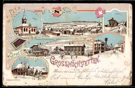Lithographie Grosshöchstetten, Bahnhof, Papeterie Stalder un