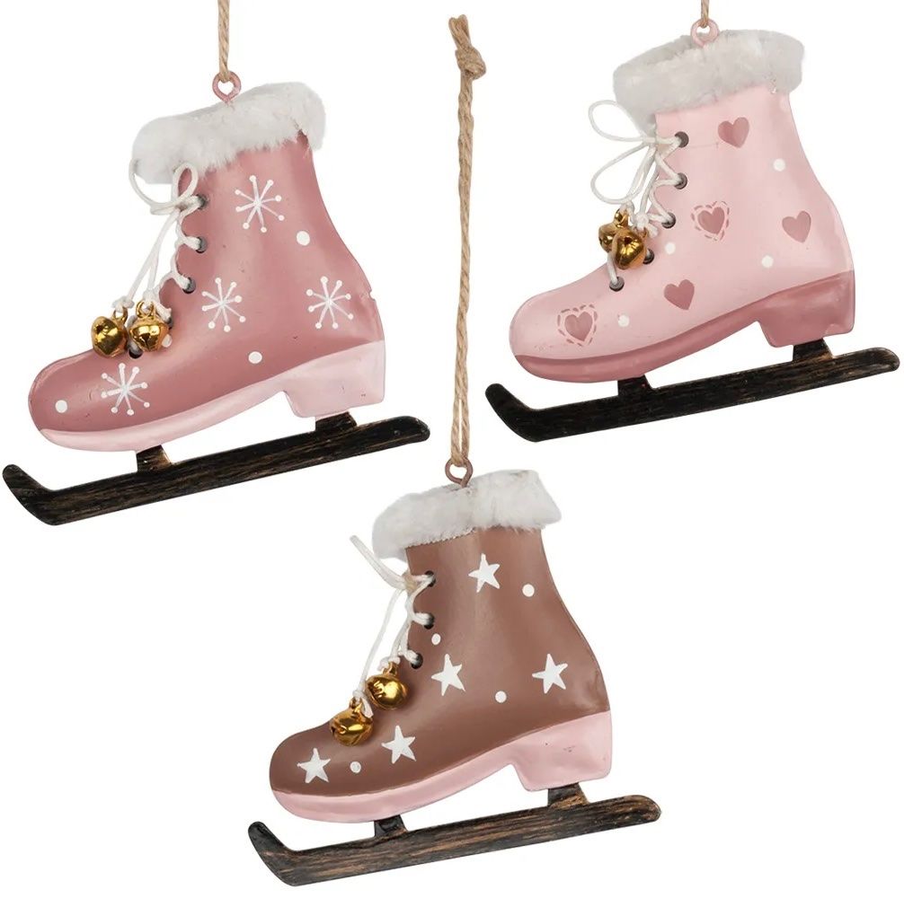 Tutte le decorazioni: Baumschmuck Schlittschuhe mit 2 Glöckchen Metall – Nuovo e nell'imballaggio originale da Basel venduto da Seifehuesli 1