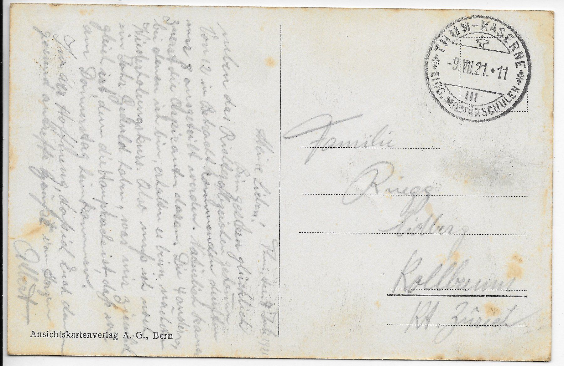 Cartoline postali: Thun, Bootfahren am Thunersee um 1921 – Usato da Hefenhofen venduto da Richsalz 1