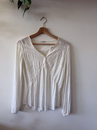 Chemisier blanc IKKS Women taille 34 dentelle léger bon état