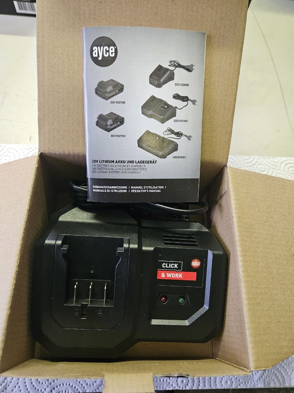 Caricabatterie: Ladegerät Ayce Click&Work 20V - Neu ! – Nuovo (secondo la descrizione) da Oberburg venduto da znas 2