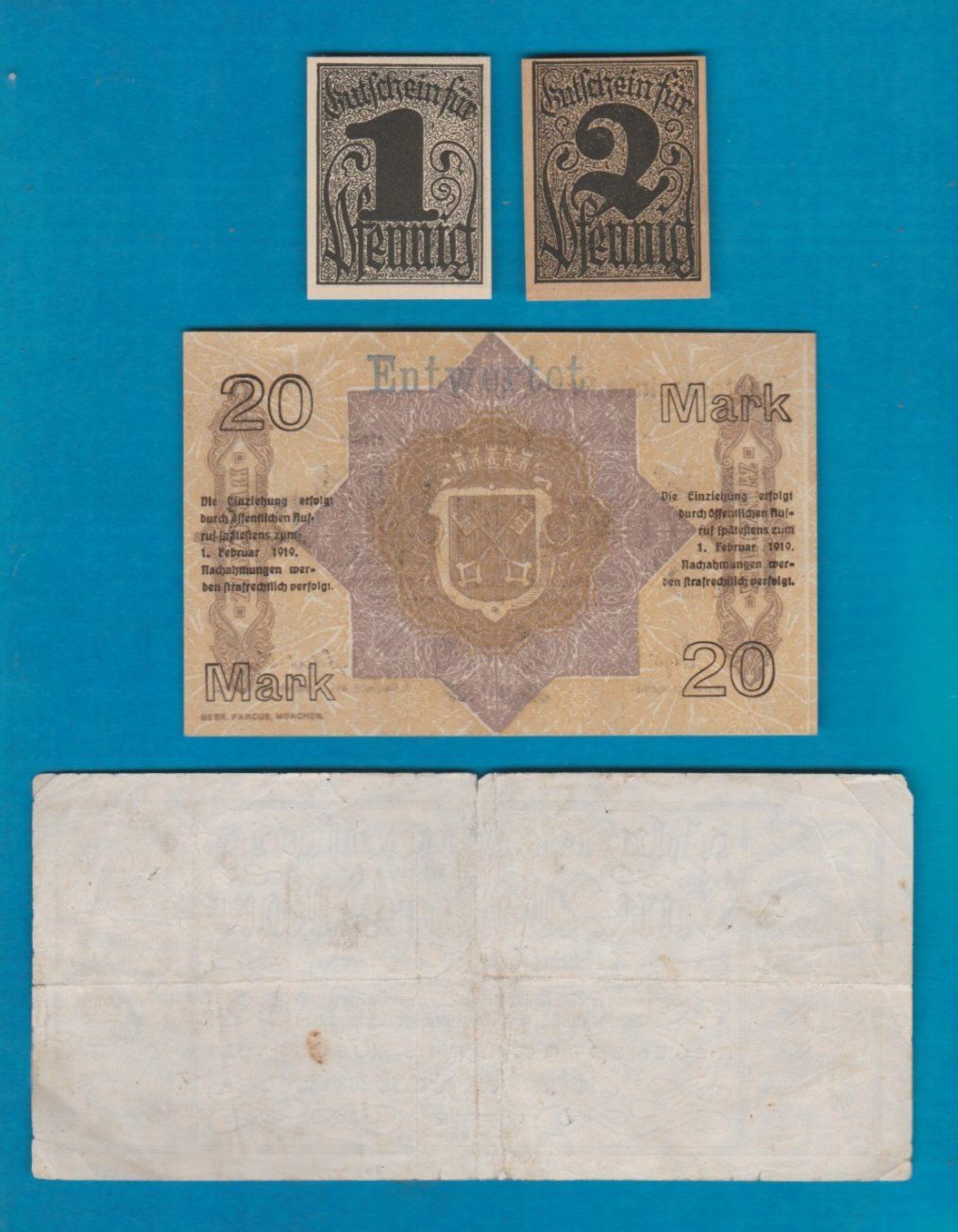 Banconote: Regensburg  4 Notgeldscheine SS++-VZ++ – Usato da Steffisburg venduto da ber_8htf 1