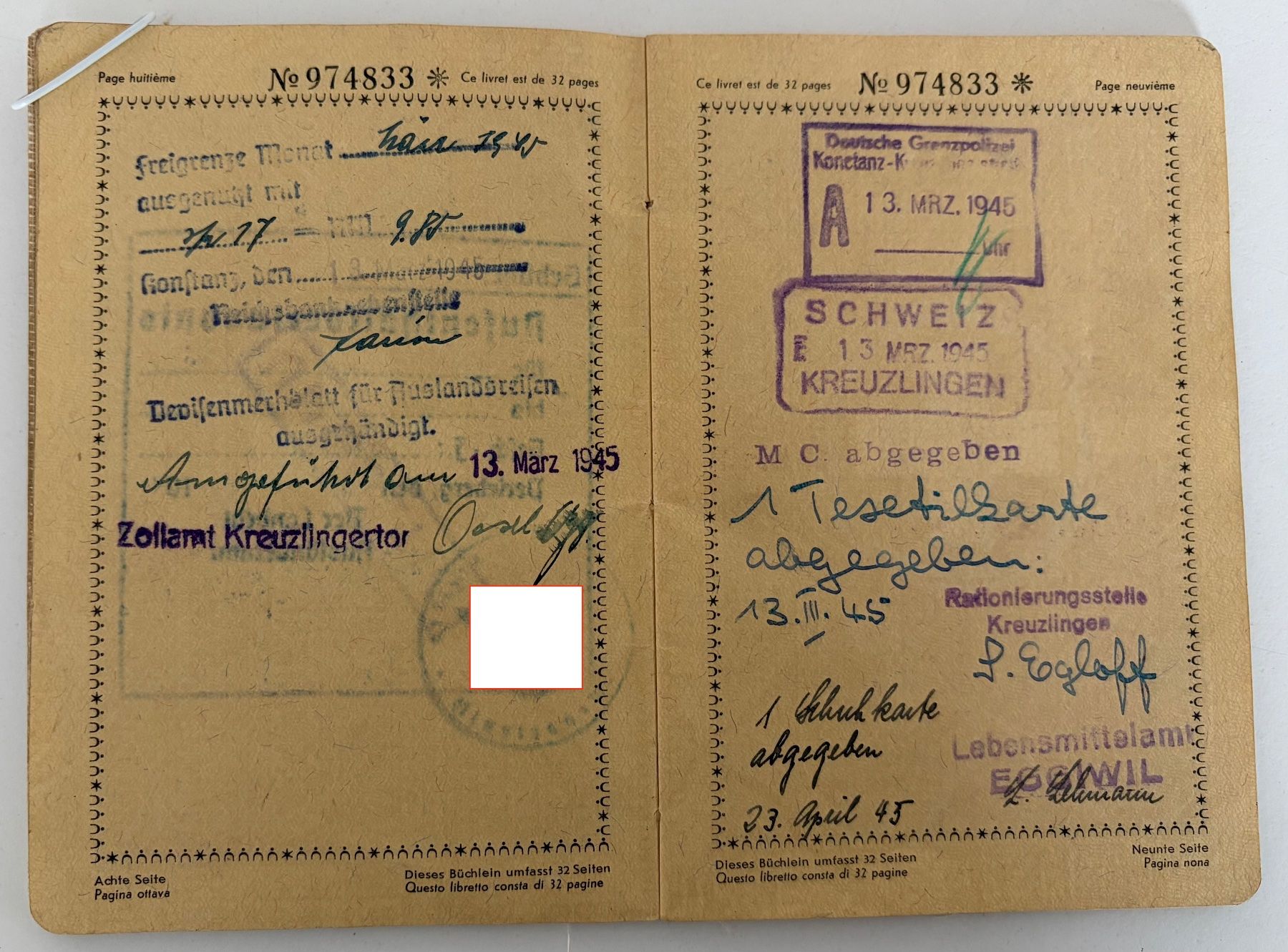 Documenti: Schweizer Pass / Reisepass 1940 - 1946  WW2 – Usato da Safenwil venduto da gemeinsamX 5
