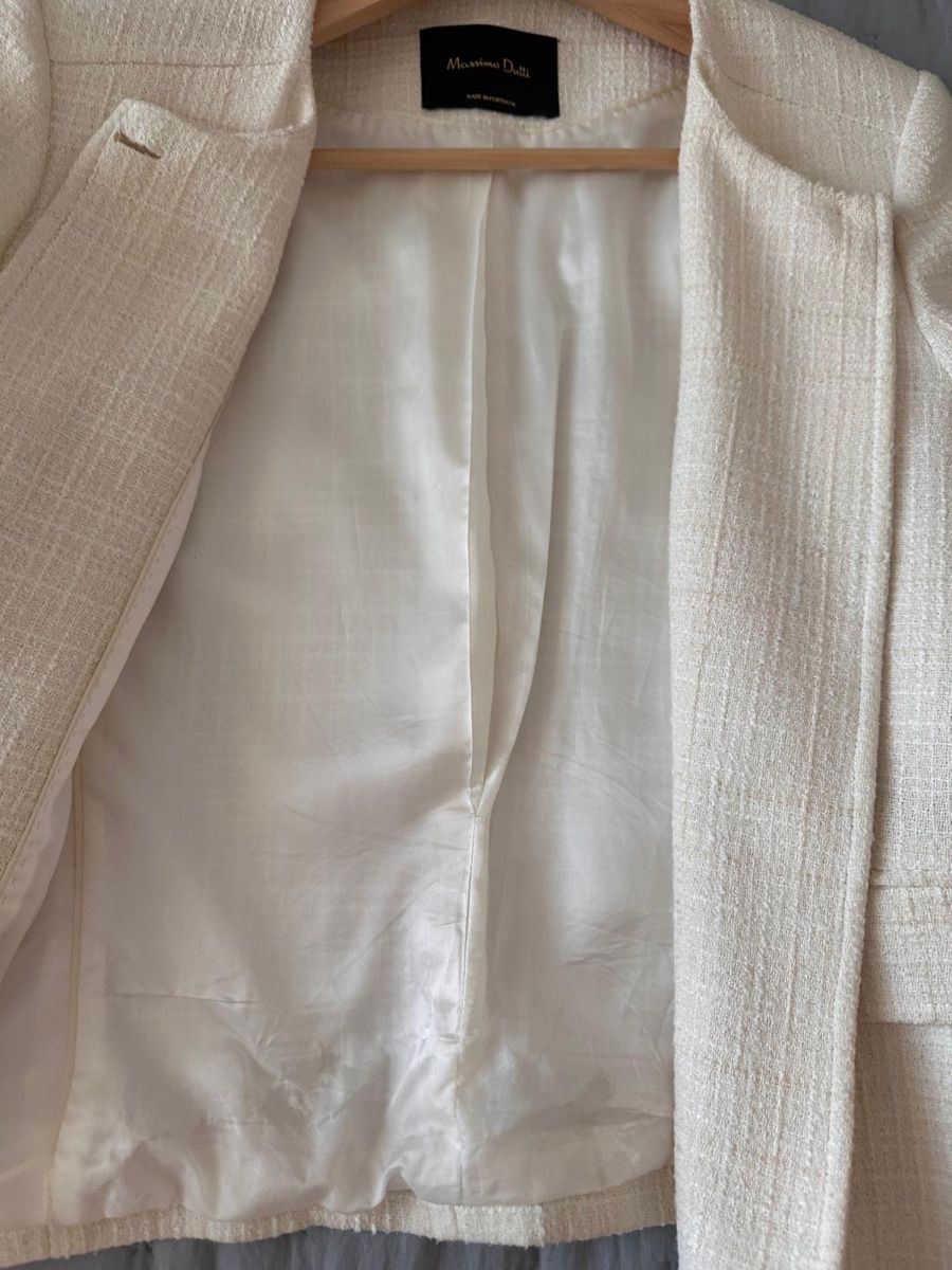 Massimo Dutti Jacken: Massimo Dutti Bouclé Jacke Creme – EUR 40 – elegant – Gebraucht aus Unterägeri von aig_7jjx 4