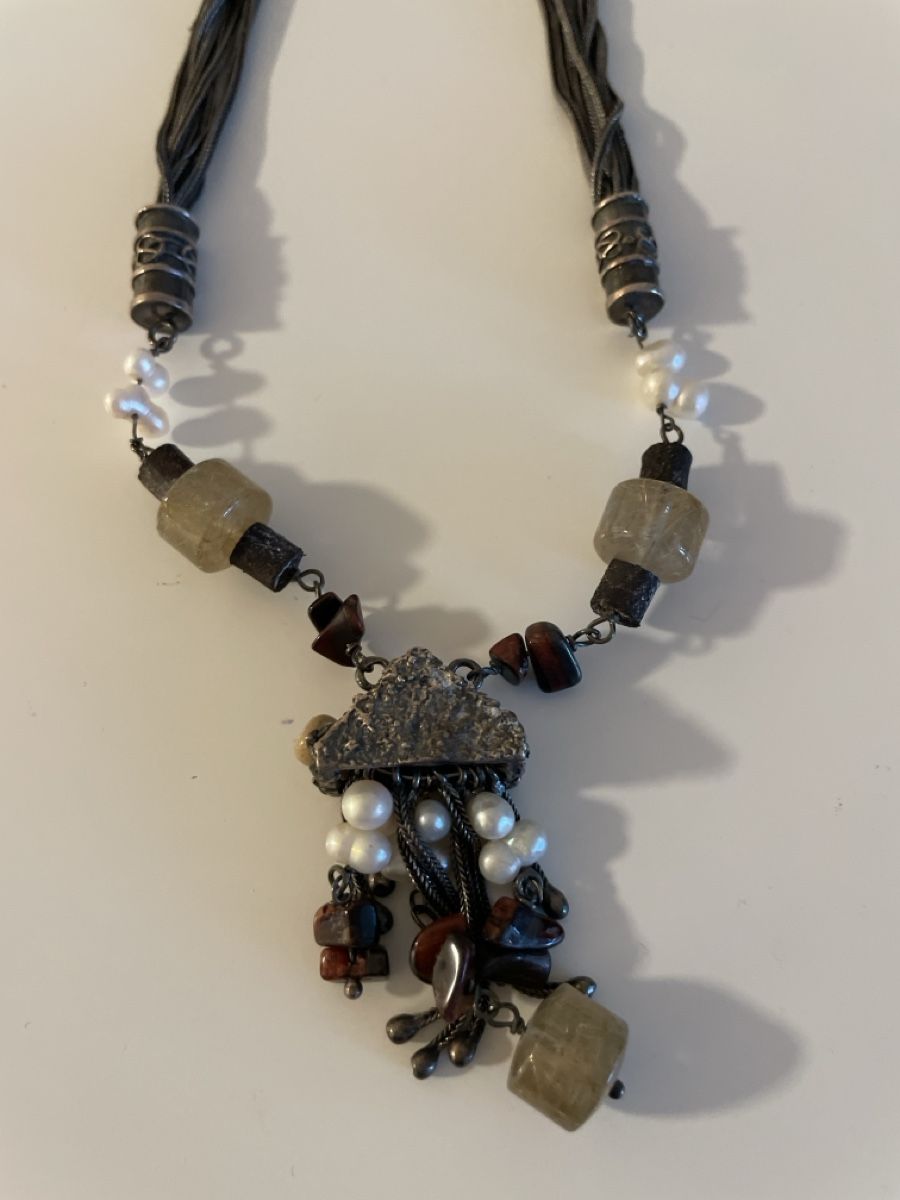 Catenine: Collier Bohème Chic Argenté et Perles - Style Unique! – Usato da Yverdon-les-Bains venduto da mar_hg5t 1