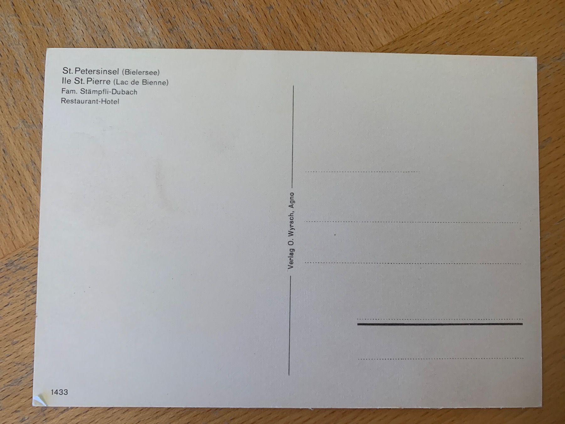 Cartoline postali: St. Petersinseln Bielersee – Usato da Wiggen venduto da Antoniotto 1