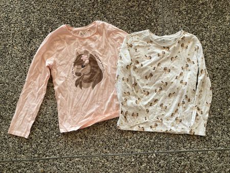 Langarmshirt Pferde, Gr. 140 alle 100% BW