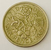 Seltene Sixpence Münze von 1967 - Sammlerstück! Top VF-25!