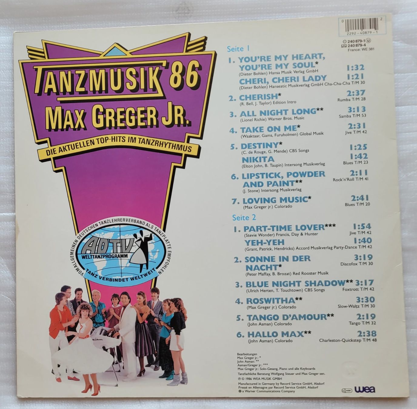 Schallplatten: Max Greger Jr. – Tanzmusik '86 – Gebraucht aus Zürich von Avd 1