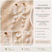 Orecchini pendenti con perle naturali