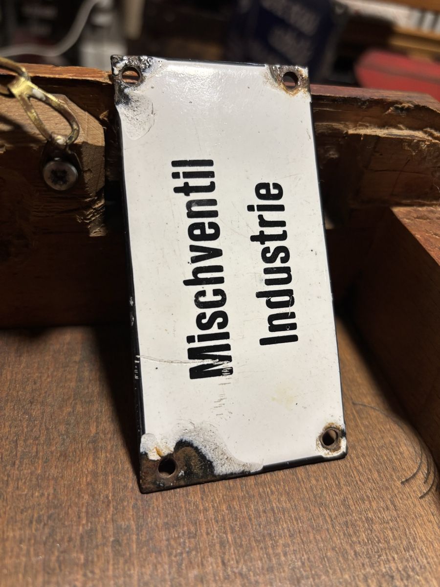 Insegne: Emailschild, Hinweisschild, Mischventil Industrie – Usato da Staufen venduto da timelessvintage 1