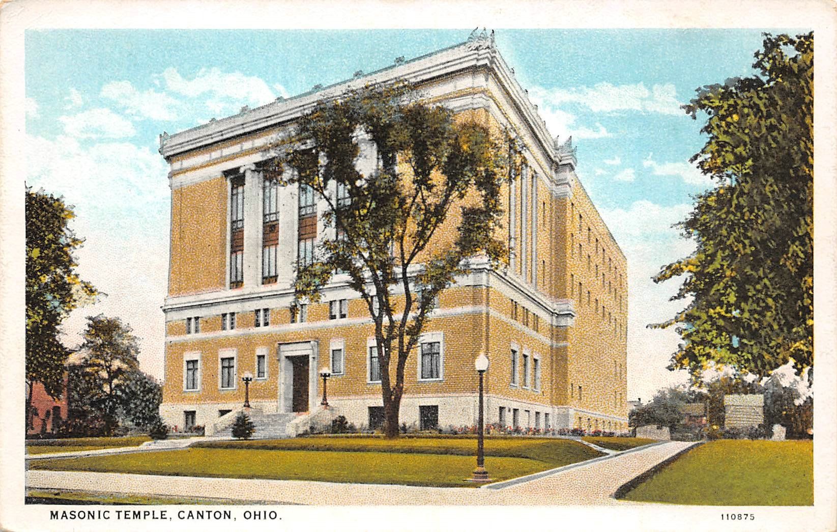 Cartoline postali: Canton Ohio, Masonic Temple – Usato da Ottikon b.Kemptth. venduto da Neptun1974