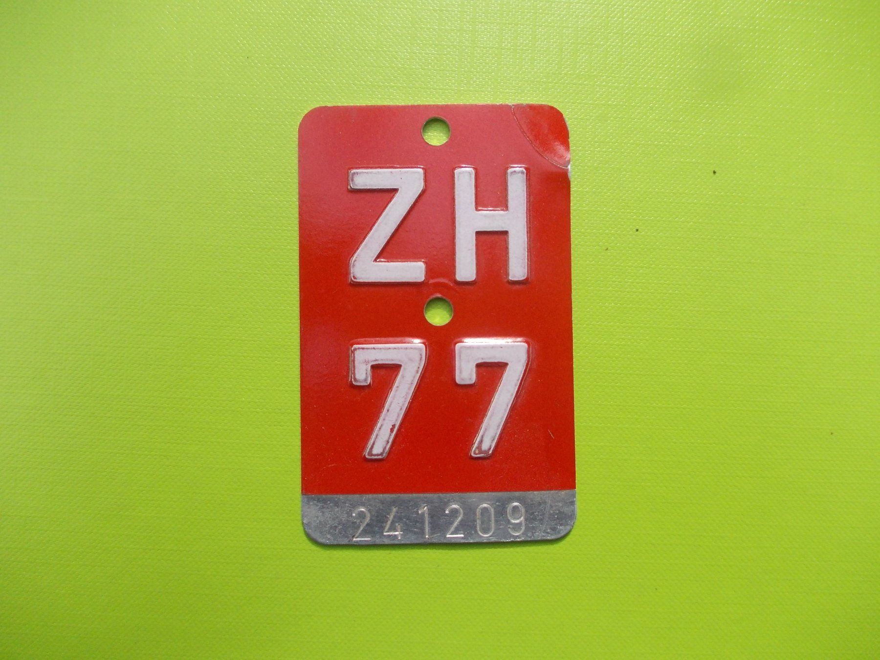 Schilder: Velonummer / Fahrradnummer ZH 77 – Gebraucht aus Gsteigwiler von HORMIGA21
