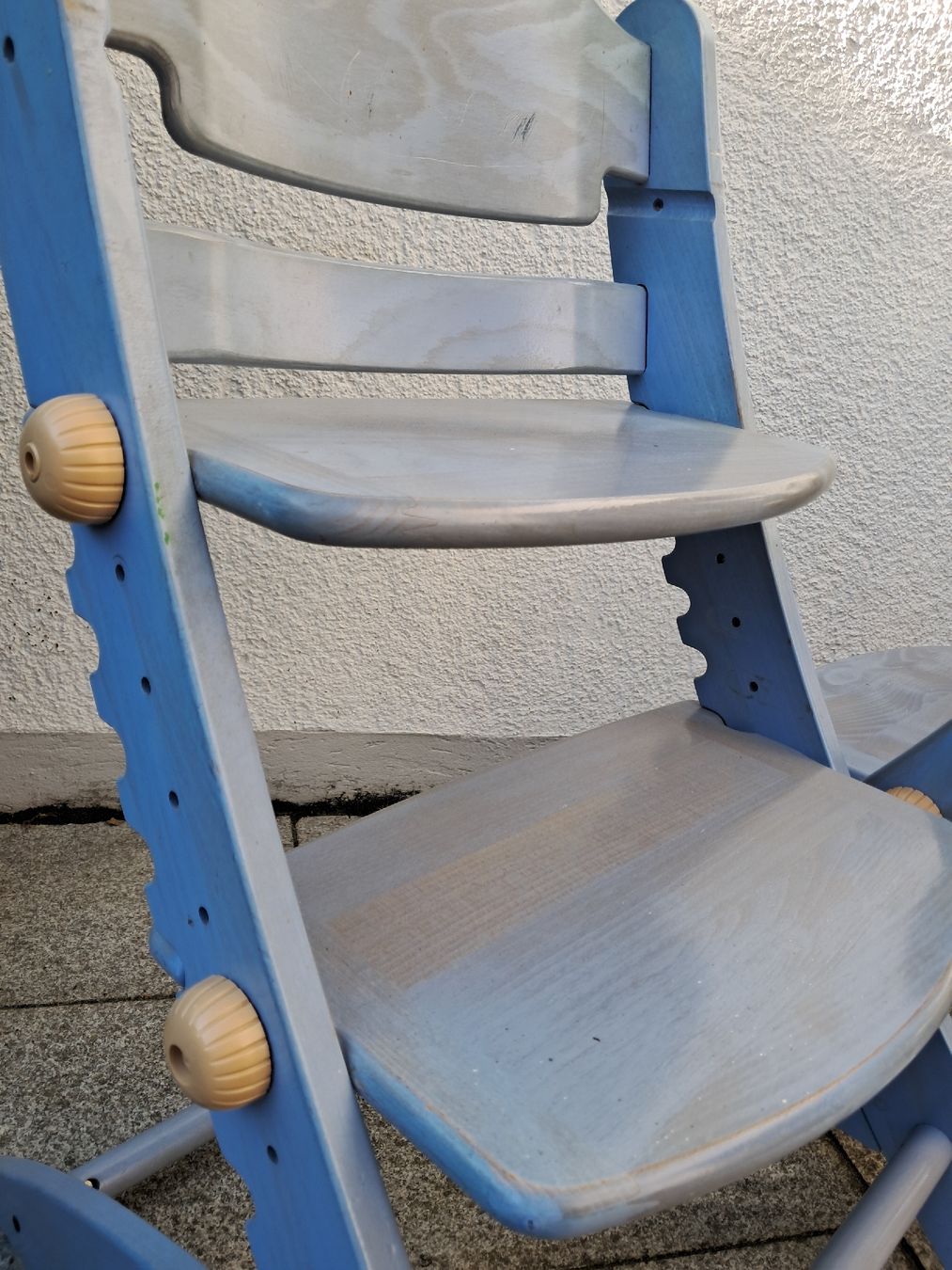 Geuther Seggioloni: 1x Kinderstuhl Geuther hellblau – Usato da Winterthur venduto da fabelwin