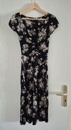 Eleganter Damenkleid, Blumenmuster, Grösse S