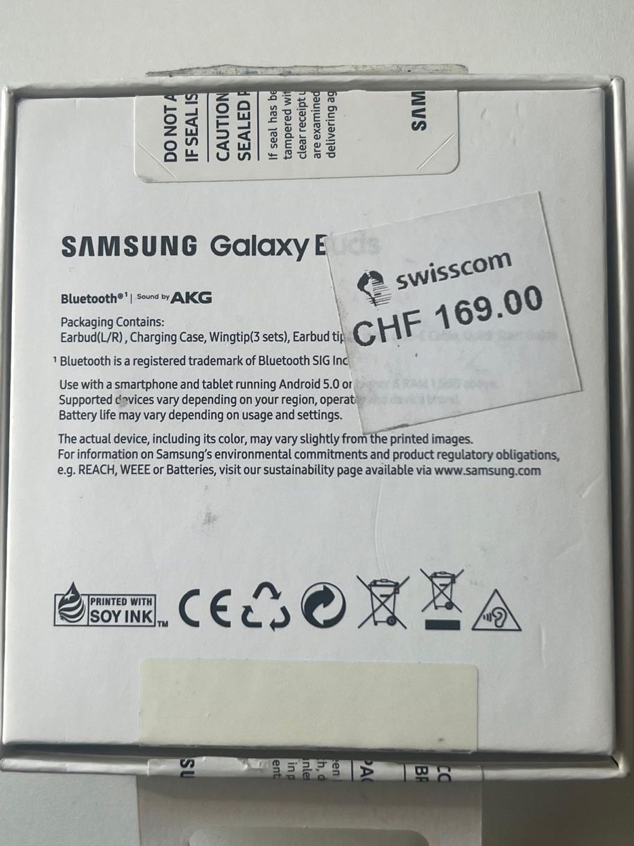Samsung Cuffie: Samsung Galaxy Buds Bluetooth Kopfhoerer Schwarz mit Ladecas – Nuovo (secondo la descrizione) da Muralto venduto da jac_hkz5 4