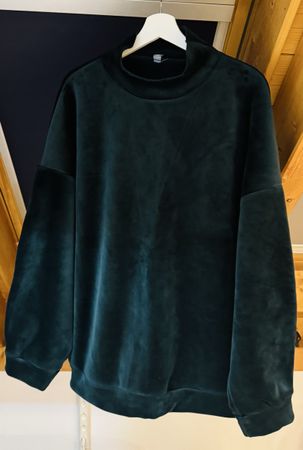 Felpa verde scuro di lusso di velluto . Taglia XXL  