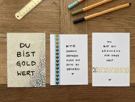 Gratis Versand - 3er-Set Grusskarten A6