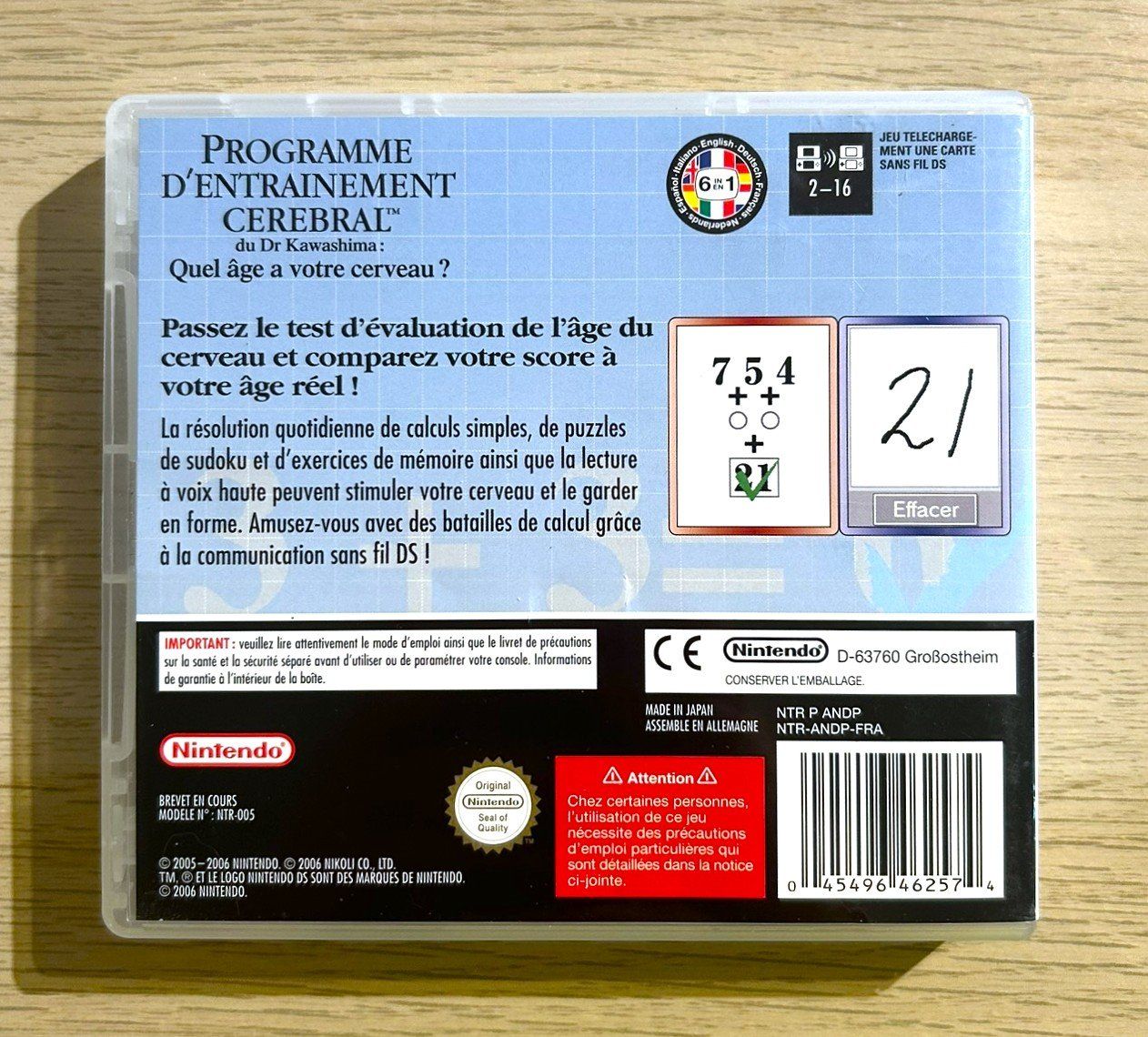 Nintendo Giochi: Programme d'entraînement cérébral Dr. Kawashima Nintendo DS – Usato da St. Gallen venduto da Alpine.Arcade 1