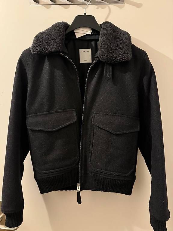 Jacken: Sandro dunkelgraue shearling Pilotenjacke Gr. S – Neu und originalverpackt aus  von