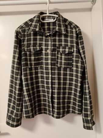 Atmosphere Hemd kariert Gr 44 Damen langarm Schwarz/Weiss