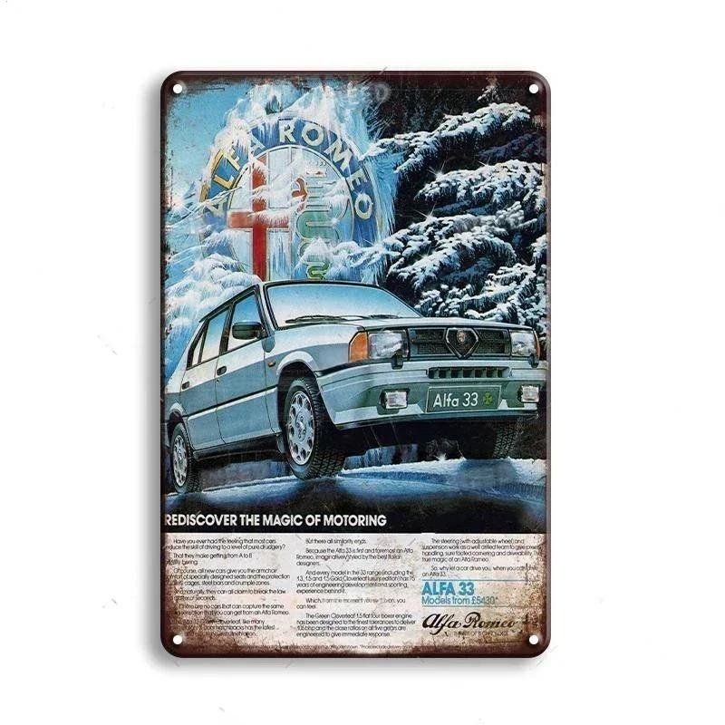 Alfa Romeo Schilder: Plaque vintage Blechschild Alfa Romeo – Neu und originalverpackt aus Uvrier von AlpineTreasures