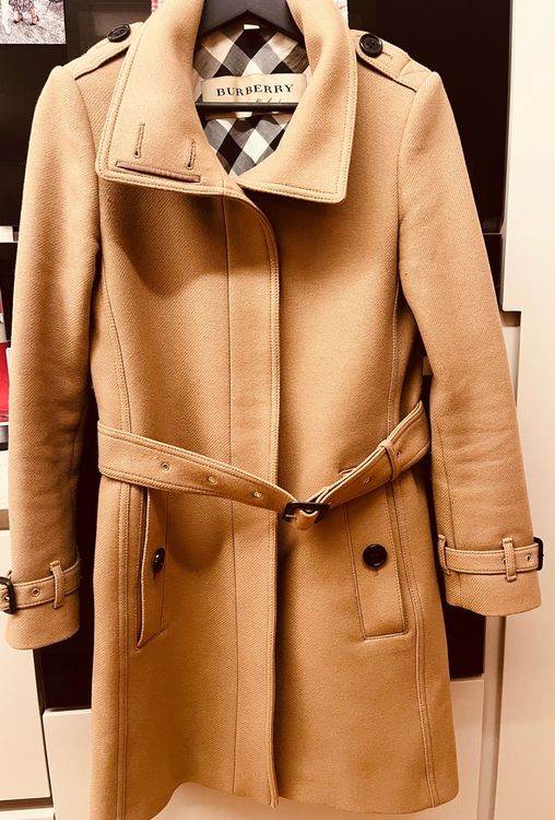 Burberry technical wool cheap cashmere funnel neck coat