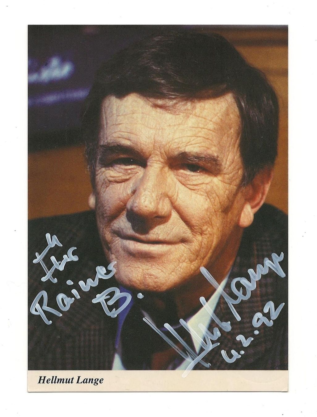 Autographes: HELLMUT LANGE - ORIGINALAUTOGRAMM – D'occasion à Basel par verano1000