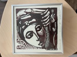 René Bürki – Original Holzschnitt 1981 – handsigniert – gera