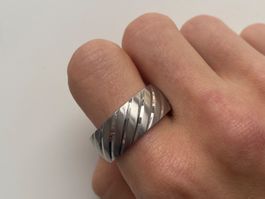 Xenox Massive Edelstahl Silber Ring