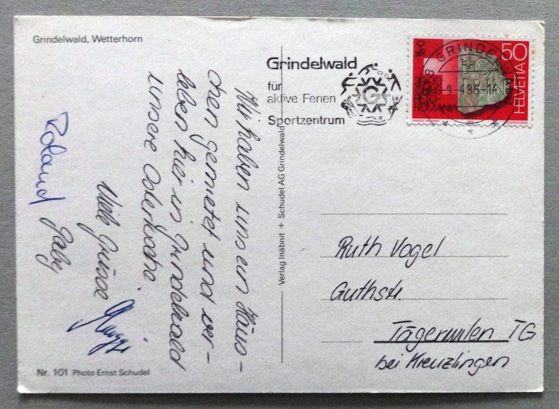 Cartoline postali: Grindelwald, Wetterhorn – Usato da Fétigny venduto da Billy2miny 1