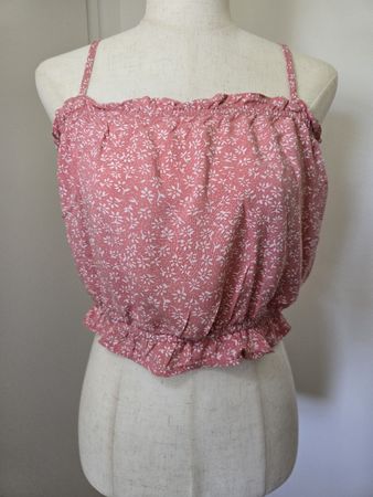 ​Hollister Crop Top rosa/weiss geblümt Gr. M – wie neu!