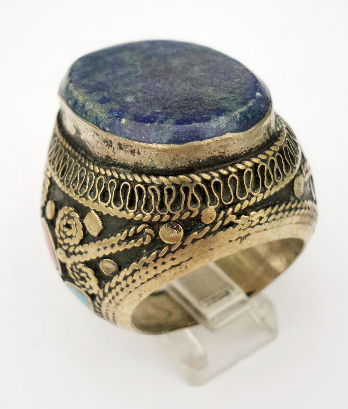 Anelli: Ring mit Lapis Lazuli und Koralle Grösse 59 – Nuovo (secondo la descrizione) da Zürich venduto da ben_mn5h 3